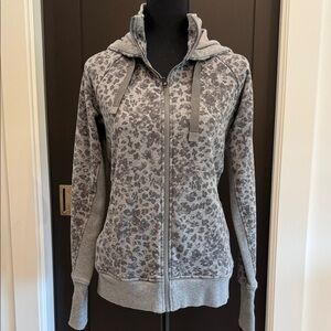 Athleta Gray Leopard Print Women's Hoodie